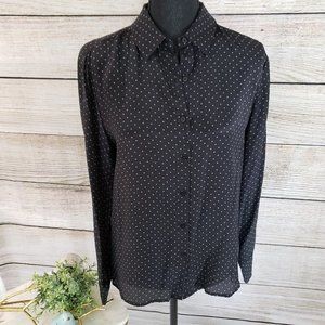 ROYAL PROJECT BLK W/ GRAY DOT SILK SHIRT - NWT - S